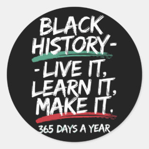Sticker Rond Mois de l'Histoire Noire 2025 Live It Apprenez It