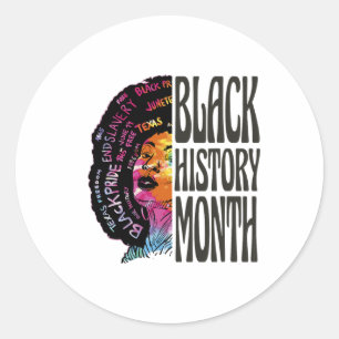 Sticker Rond Mois De L'Histoire Noire Afro-Américaine Et Junett