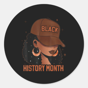 Sticker Rond Mois de l'histoire noire Afro Melanin Femmes noire
