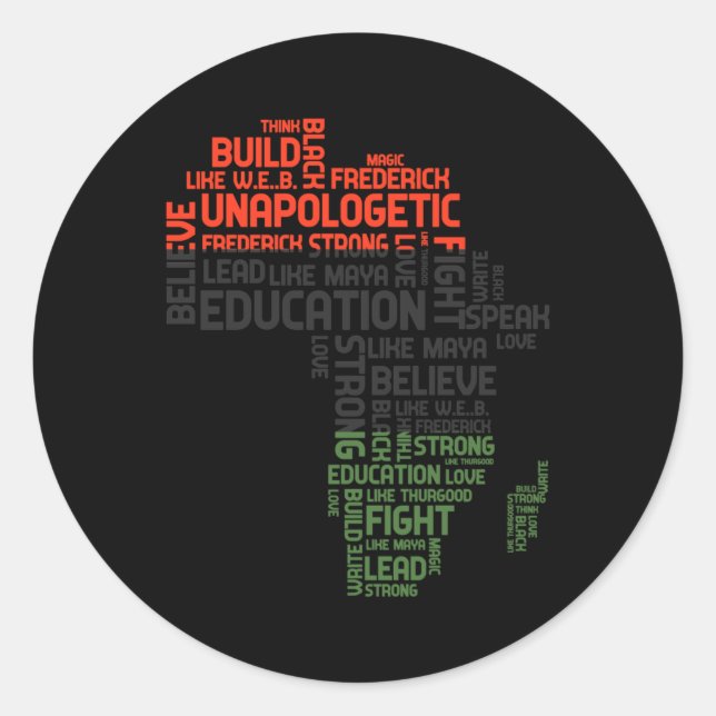 Sticker Rond Mois de l'histoire noire Red Green et Black Africa (Devant)