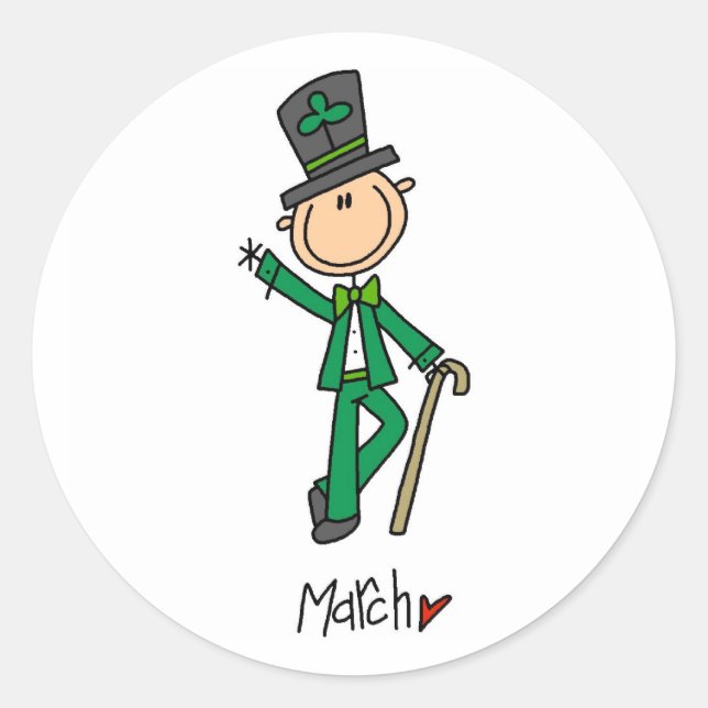 Sticker Rond Mois de mars (Devant)