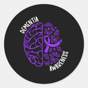Sticker Rond Mois de sensibilisation à la démence Guerrier de l