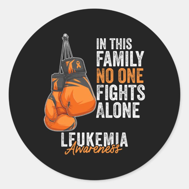 Sticker Rond Mois de sensibilisation à la leucémie Gants de box (Devant)