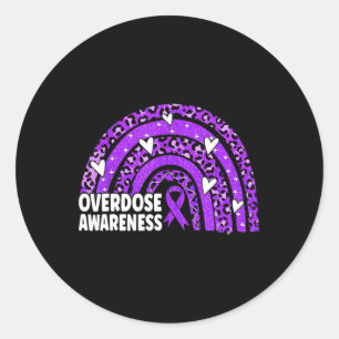 Sticker Rond Mois de sensibilisation à la surdose arc-en-ciel R