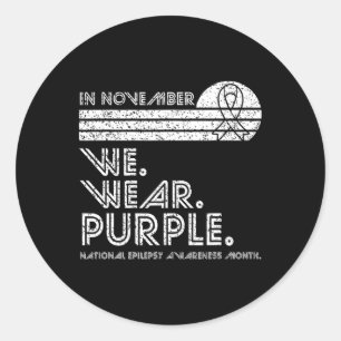 Sticker Rond Mois De Sensibilisation À L'Épilepsie Novembre Nou