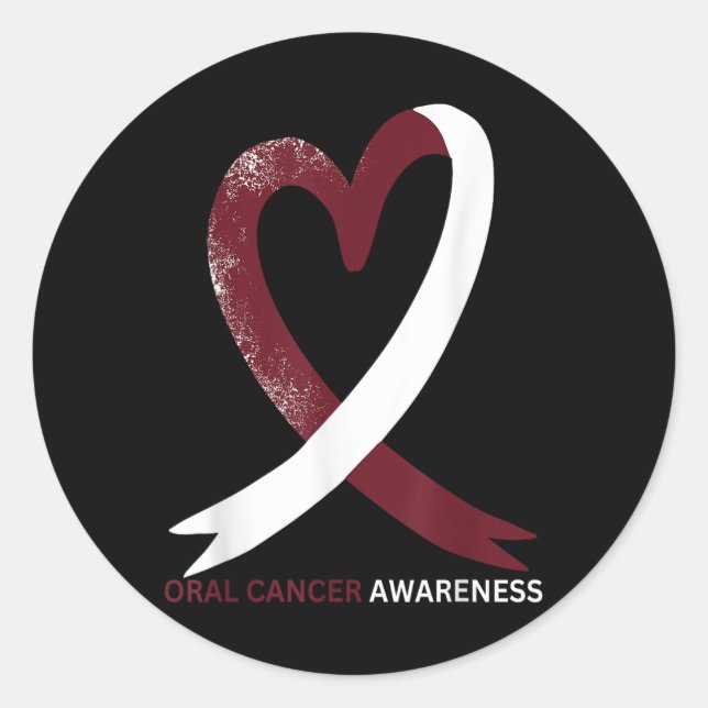 Sticker Rond Mois de sensibilisation au cancer buccal 2024 Cou  (Devant)