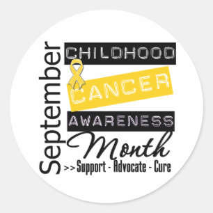 Sticker Rond Mois de sensibilisation au cancer chez l'enfant