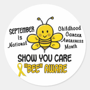Sticker Rond Mois de sensibilisation au cancer chez l'enfant Ab