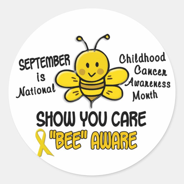 Sticker Rond Mois de sensibilisation au cancer chez l'enfant Ab (Devant)
