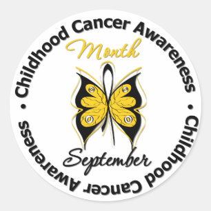 Sticker Rond Mois de sensibilisation au cancer chez l'enfant Pa