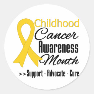 Sticker Rond Mois de sensibilisation au cancer chez l'enfant Ru
