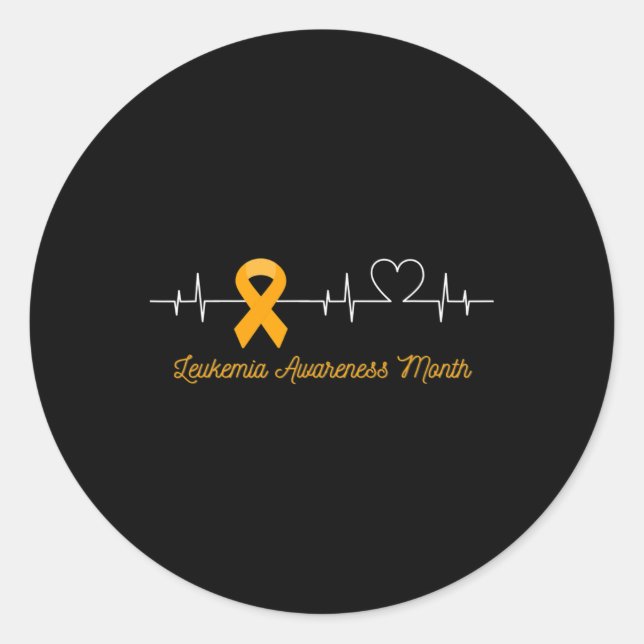 Sticker Rond Mois de sensibilisation au cancer du sang Coeur du (Devant)