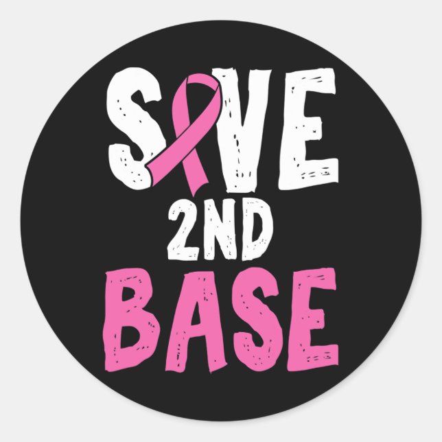 Sticker Rond Mois de sensibilisation au cancer du sein amusant  (Devant)