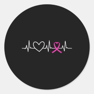Sticker Rond Mois de sensibilisation au cancer du sein Pink Rib