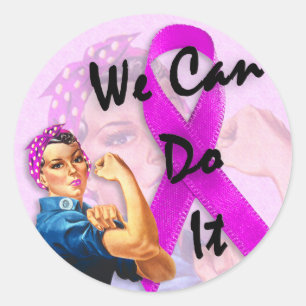 Sticker Rond Mois de sensibilisation au cancer du sein, Rosie l