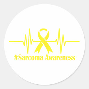 Sticker Rond Mois de sensibilisation au sarcome Ruban jaune Car