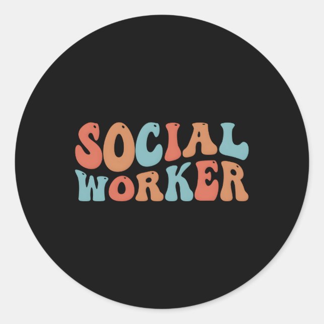 Sticker Rond Mois des travailleurs sociaux Travailleurs sociaux (Devant)