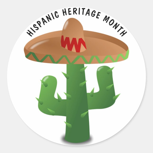 Sticker Rond Mois national du patrimoine hispanique - Cactus (Devant)