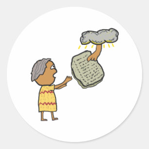 Sticker Rond Moïse et les dix commandements