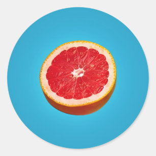 Sticker Rond Moitié pamplemousse