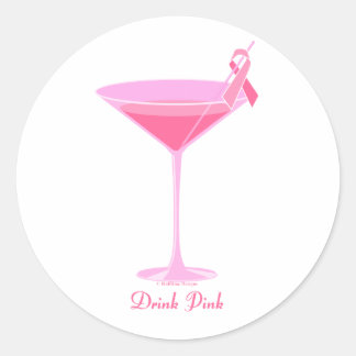 Sticker Rond Moitié-temps Pinktini
