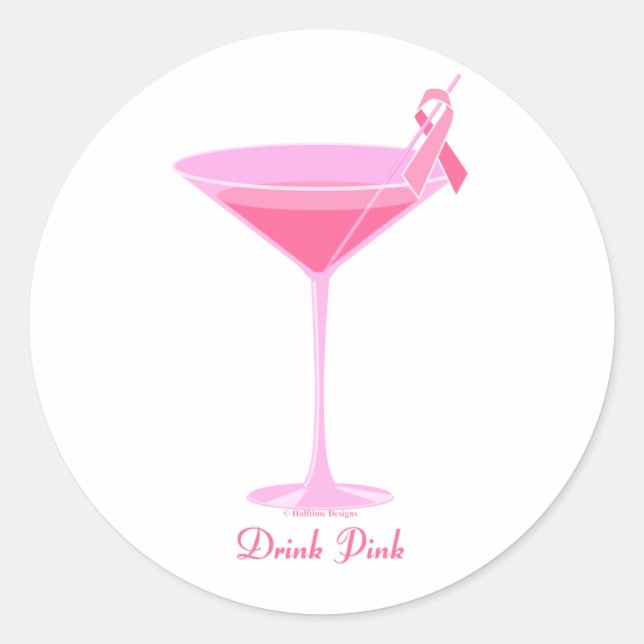 Sticker Rond Moitié-temps Pinktini (Devant)