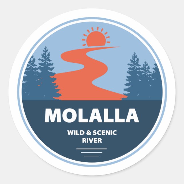 Sticker Rond Molalla Wild Et Rivière Pittoresque (Devant)