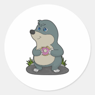 Sticker Rond Mole avec Donut