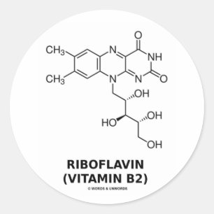 Sticker Rond Molécule chimique de riboflavine (B2 de vitamine)