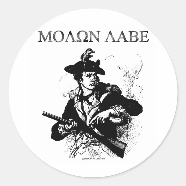 Sticker Rond Molon Labe Minuteman (Devant)