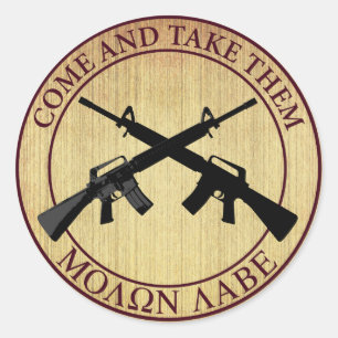 Sticker Rond Molon Labe (venu et prenez-les)