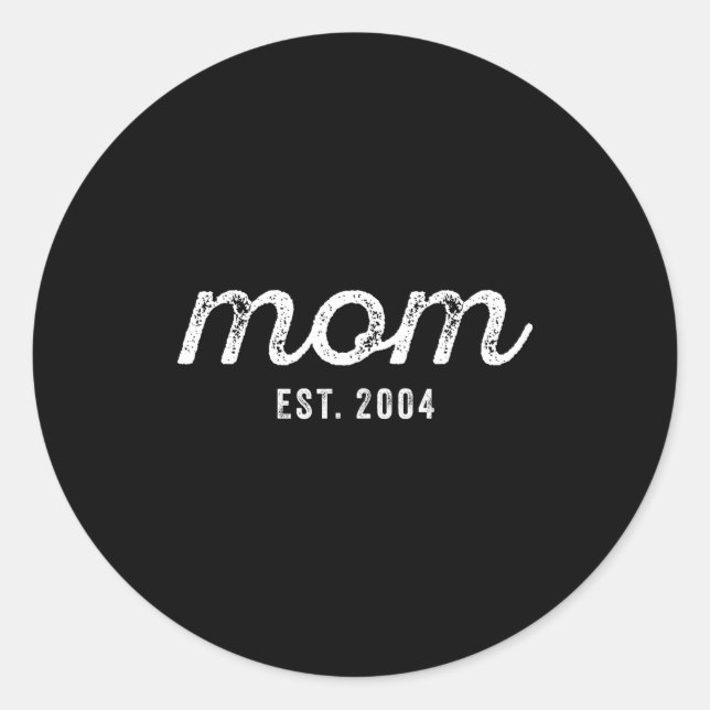 Sticker Rond Mom Est 2004 Mom D Mother’s Day Ized  (Devant)