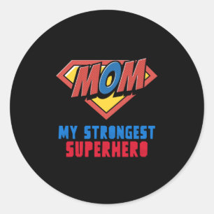 Sticker Rond MOM Mon Superhéros le plus fort