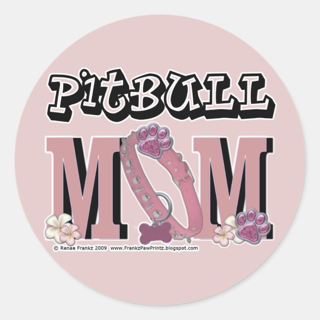 Sticker Rond MOM Pitbull (Devant)