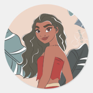 Sticker Rond Moment de capture de Moana