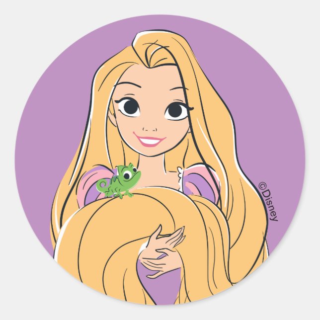 Sticker Rond Moment magique Rapunzel & Pascal (Devant)