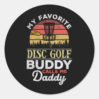 Sticker Rond Mon ami préféré de disc golf m'appelle Papa - Papa