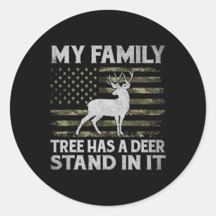 Sticker Rond Mon Arbre Familial A Un Deer Stand Dans Il Chasse
