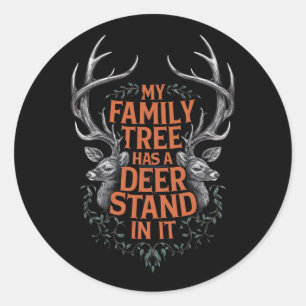 Sticker Rond Mon Arbre Familial A Un Deer Stand Dans La Chasse