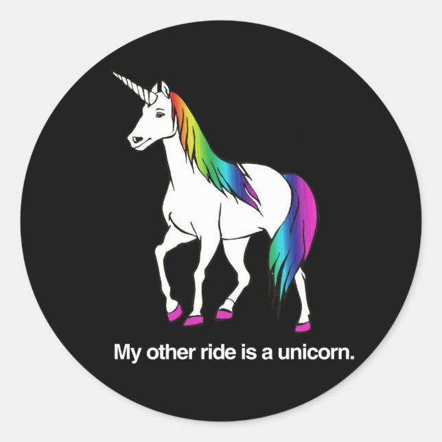 STICKER ROND MON AUTRE PARCOURS EST UN UNICORN (Devant)