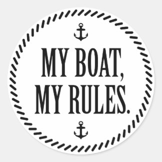 Sticker Rond Mon bateau, mes règles