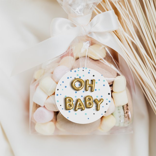 Sticker Rond Mon bébé | Baby shower Marine & Gold (Créateur téléchargé)