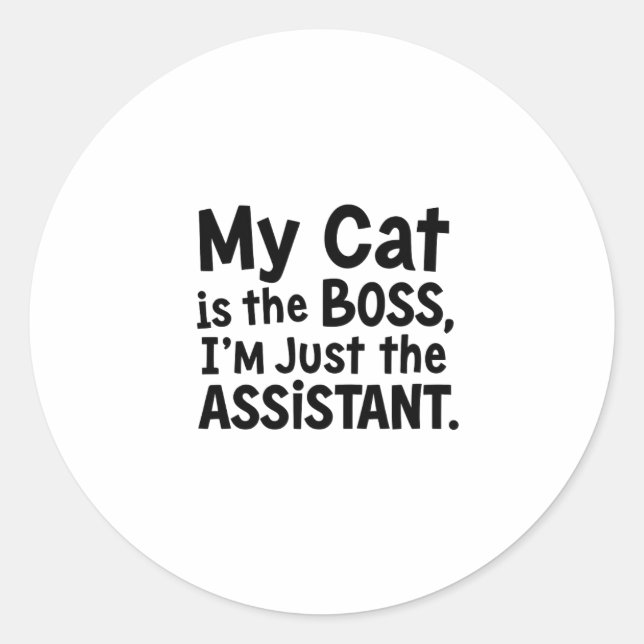 Sticker Rond Mon chat est le patron (Devant)