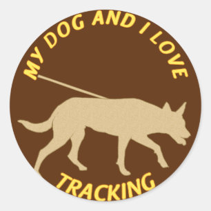 Sticker Rond Mon chien et moi aiment dépister
