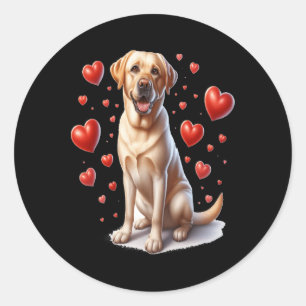 Sticker Rond Mon chien labrador jaune est mon cœur de la Saint-