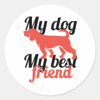 Sticker Rond mon chien mon meilleur ami