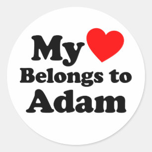 Sticker Rond Mon coeur appartient à Adam