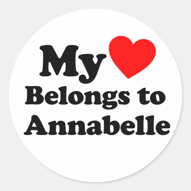 Sticker Rond Mon coeur appartient à Annabelle (Devant)