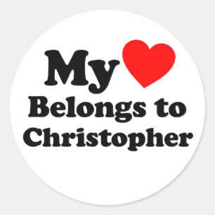 Sticker Rond Mon coeur appartient à Christopher