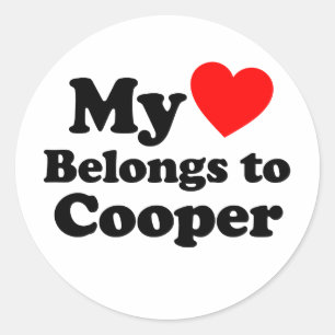 Sticker Rond Mon coeur appartient à Cooper